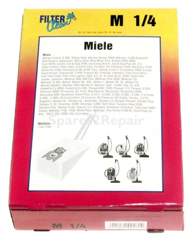Filterclean Vacuum Cleaner Bags - M1 000103-z -m4 Paper Dust Bags - X5 + 1 Micro Filter & Motor Filter