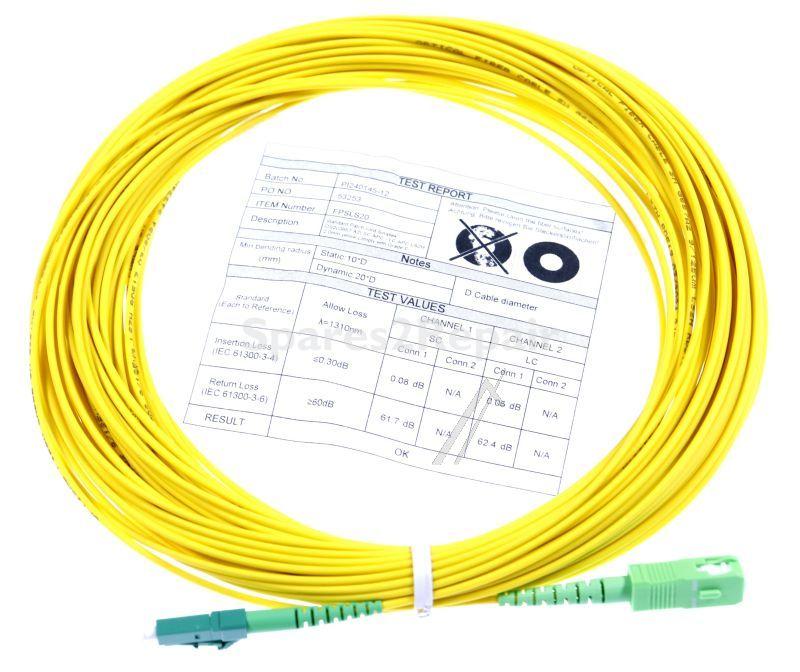 Logilink Optical Plug/optical Plug - Fibre Simplex Patch Cord, Os2 Sm G.657.a2, Sc-apc To Lc-apc, 20 M