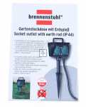 Brennenstuhl Four-way Trailing Socket - 1154440 Garten-steckdose - Aussensteckdose 4-fach Mit Erdspiess 1 4m Kabel Schwarz