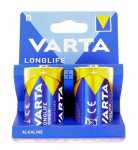 Varta D Alkaline Batteries - Lr20 4920121422 Varta Longlife Power D-mono 2-pack Blister