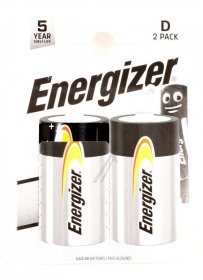 Energizer D Alkaline Batteries - Lr20 E304397000 Everyday Mono (d) Cp 2 Pieces