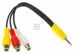 Compatible Phono Adapter Audio - Av Lead 4pin 3 5mm Jack Plug - 3x Rca Socket