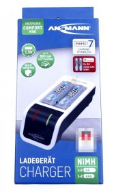 Ansmann Battery Charger/discharger - Comfort Mini + 2× Aa 2100mah Schnell-ladegerat Mit Usb Eingang Fur 1-2 Micro Aaa - Mignon Aa