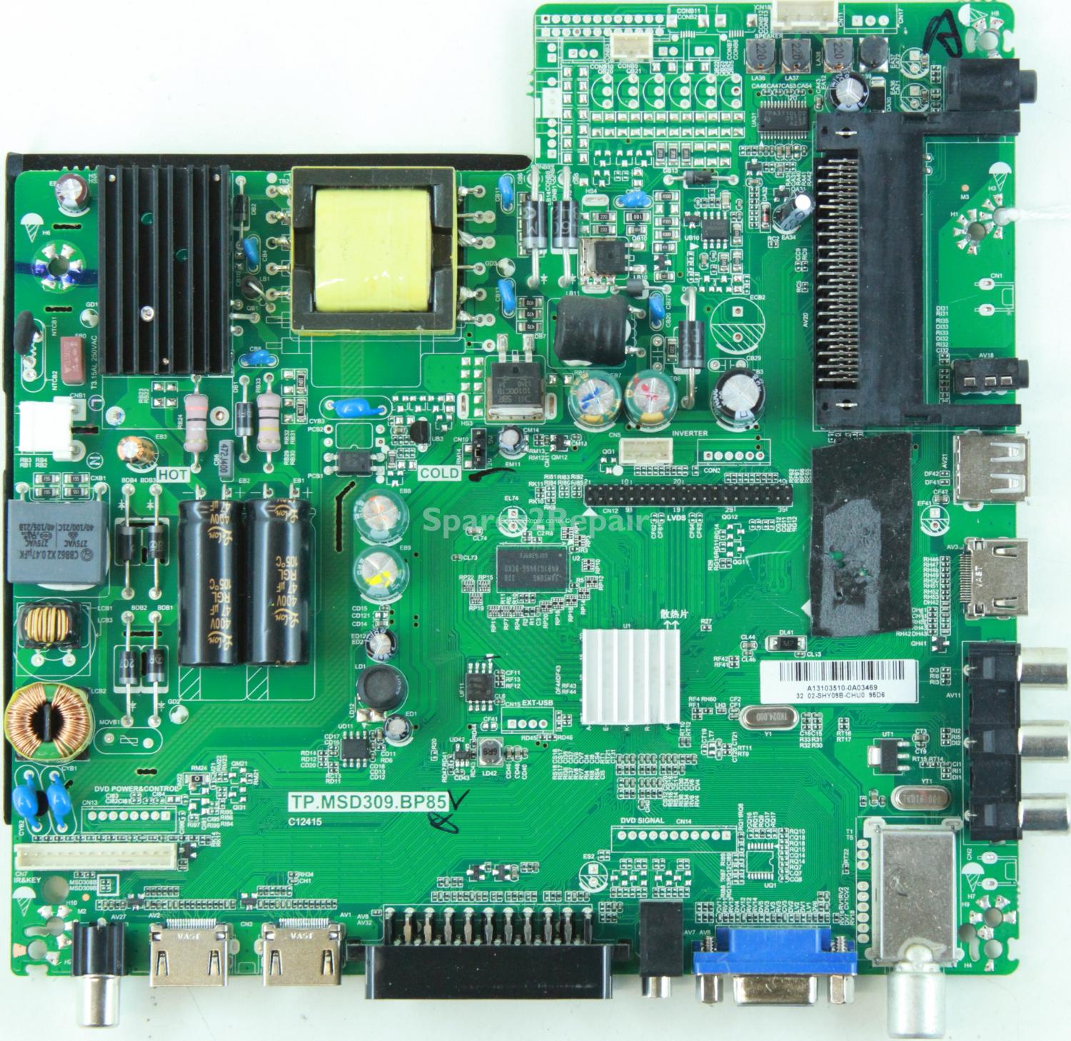 Blaupunkt 32/141I-GB-5B-HKUP-UK - Main Board - A13103510 - TP.MSD309.BP85 C12415