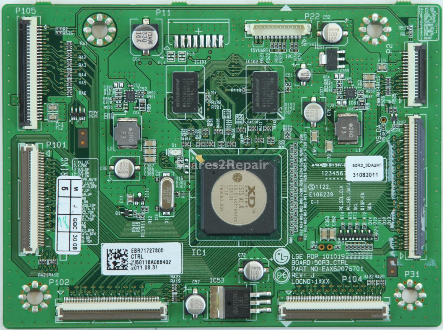 LG 50PV350T - Logic CTRL - EAX62076701 - REV:J - EBR71727805 - PDP 101019 - 50R3_CTRL
