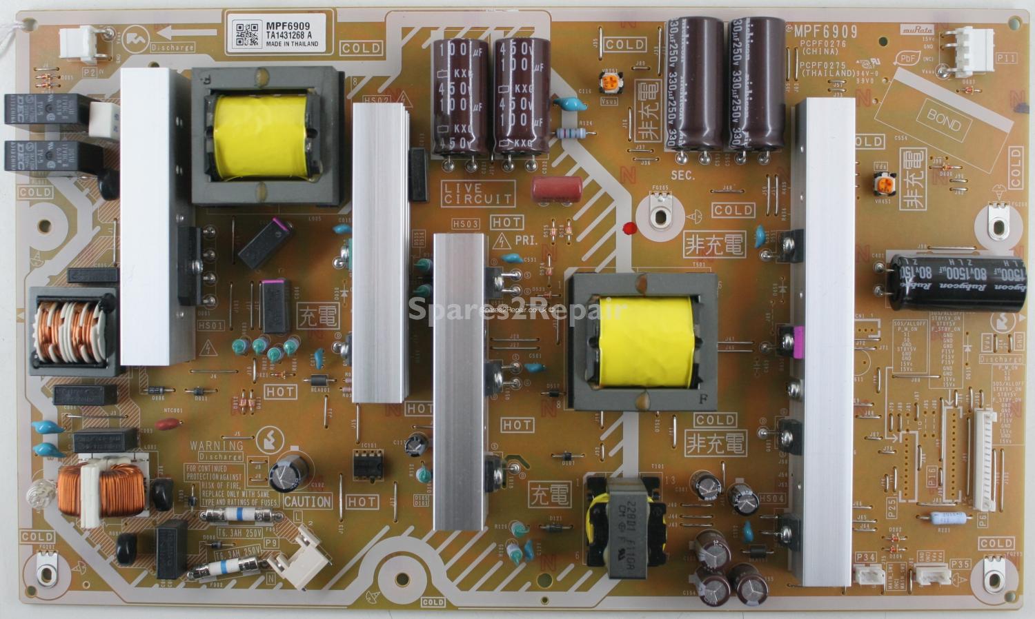 Panasonic TX-P42S30B - PSU - MPF6909 - PCPF0276 - PCPF0275